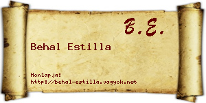 Behal Estilla névjegykártya