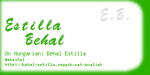 estilla behal business card